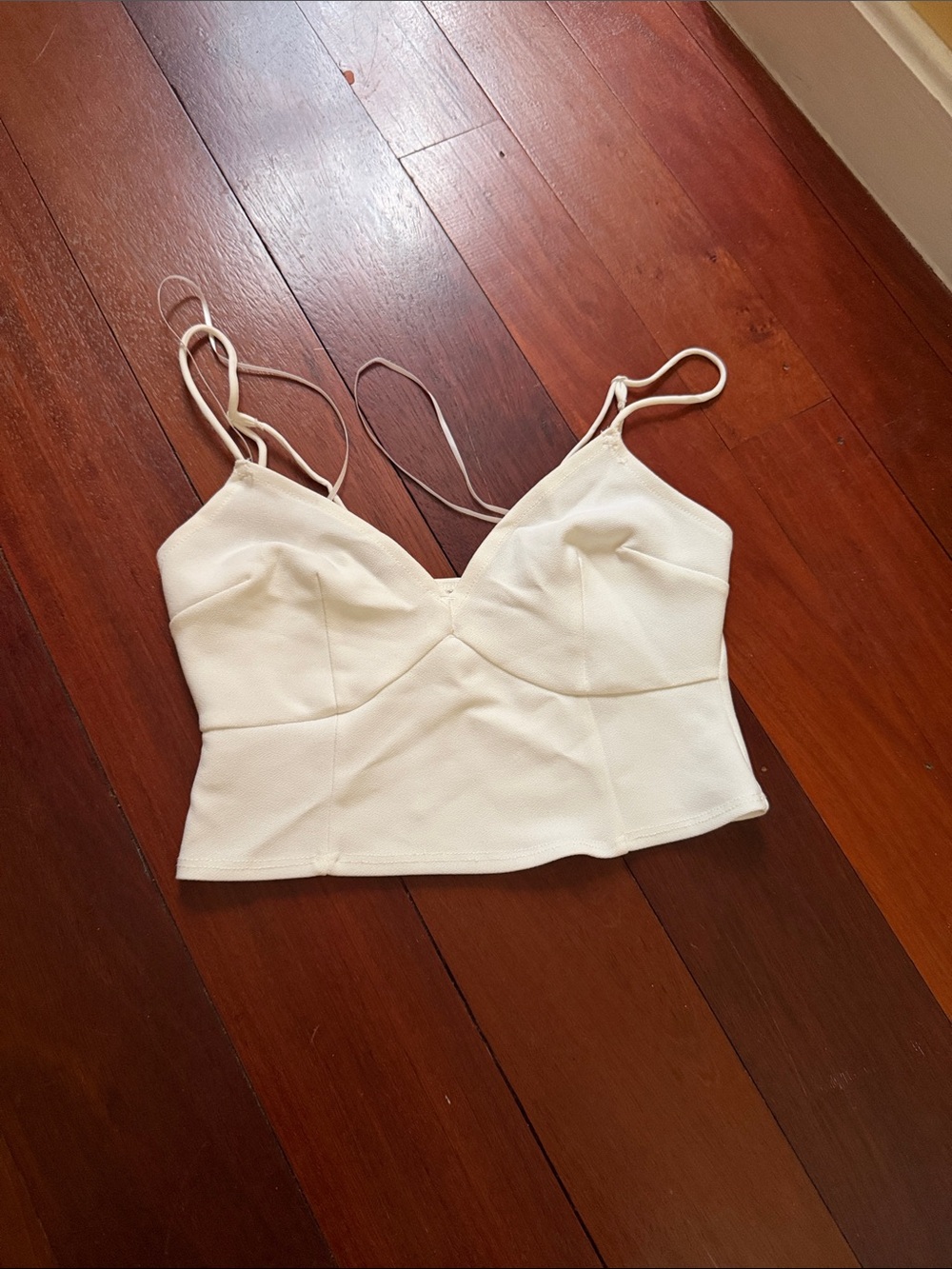 Abercrombie & Fitch White Cropped Cami Top